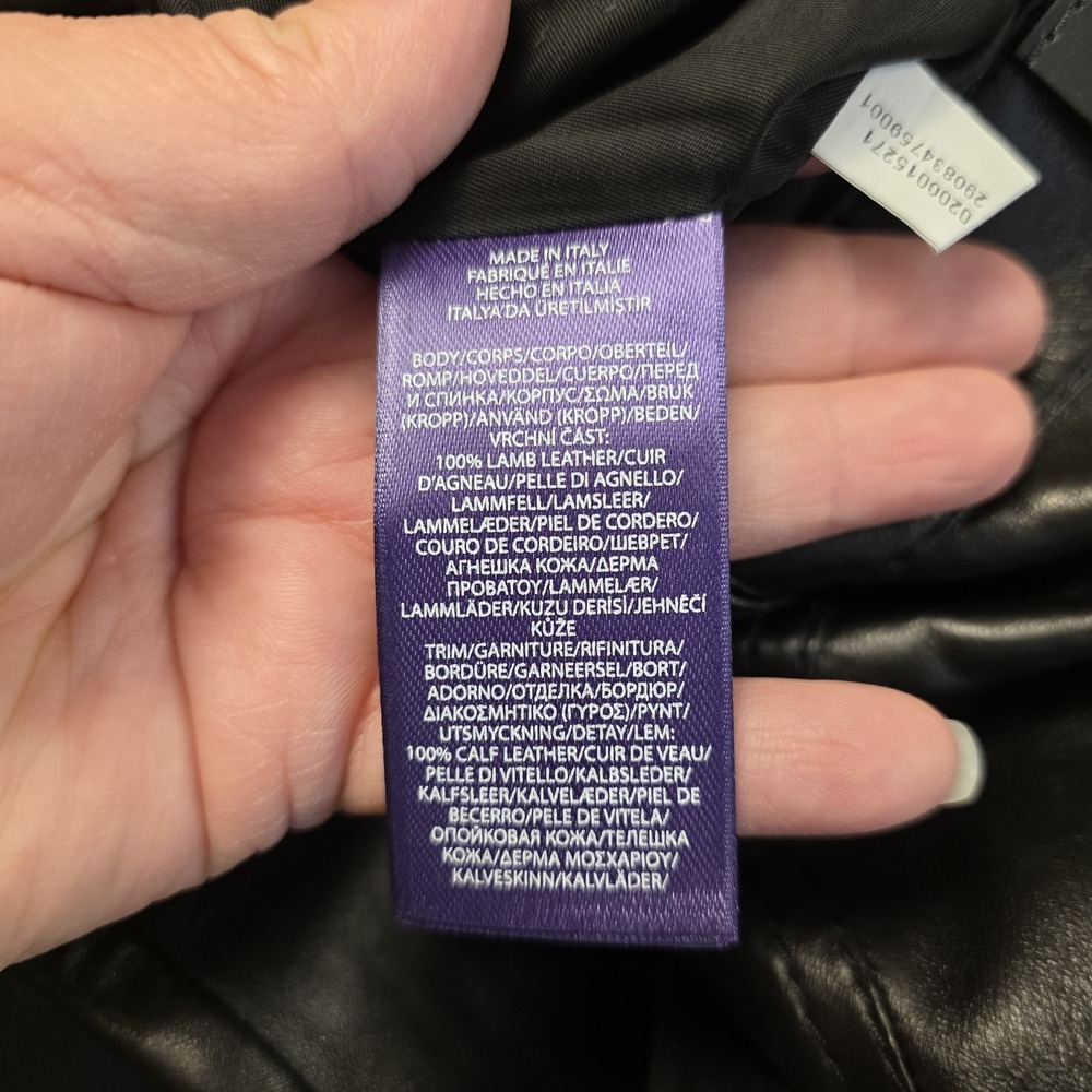 Ralph Lauren Purple Label Lambskin Straight Leather Pants Womens 4 Black $2,990 - Picture 6 of 13